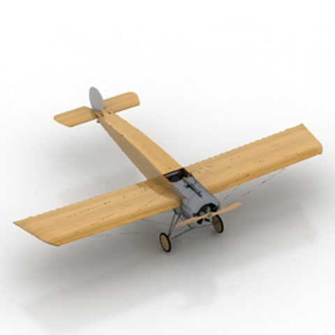 Free Airplane fokker E-III world war 1 fighter 3D model for 3ds Max Library Download